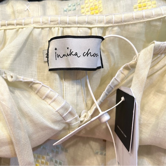 Innika Choo Hans Embroidered Linen Mini Smock Dress Tunic New 2 OS - Picture 13 of 16